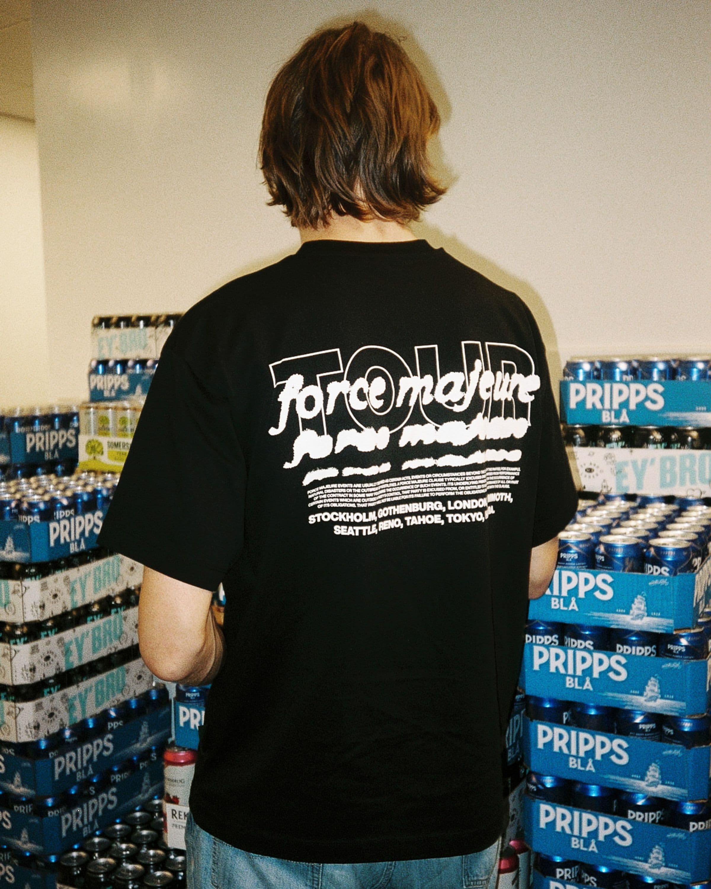 Streetwear clothing, force majure tee in black worn by LUDVIG BILLTOFT, Beyond Medals, 2024, back